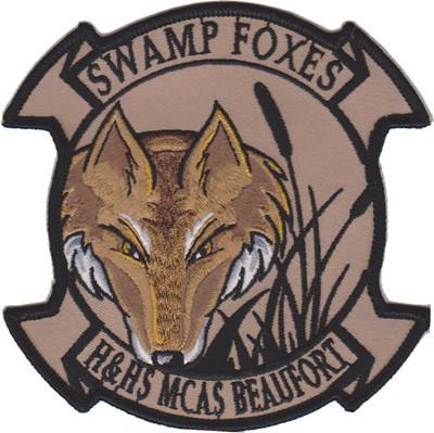 H&HS MCAS Beaufort Swamp Foxes USMC Patch - DESERT/TAN