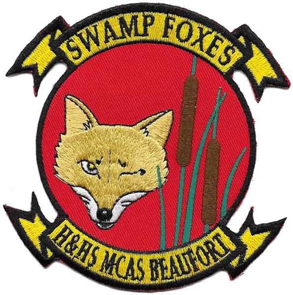 H&HS MCAS Beaufort USMC Patch - SWAMP FOXES (Winking)