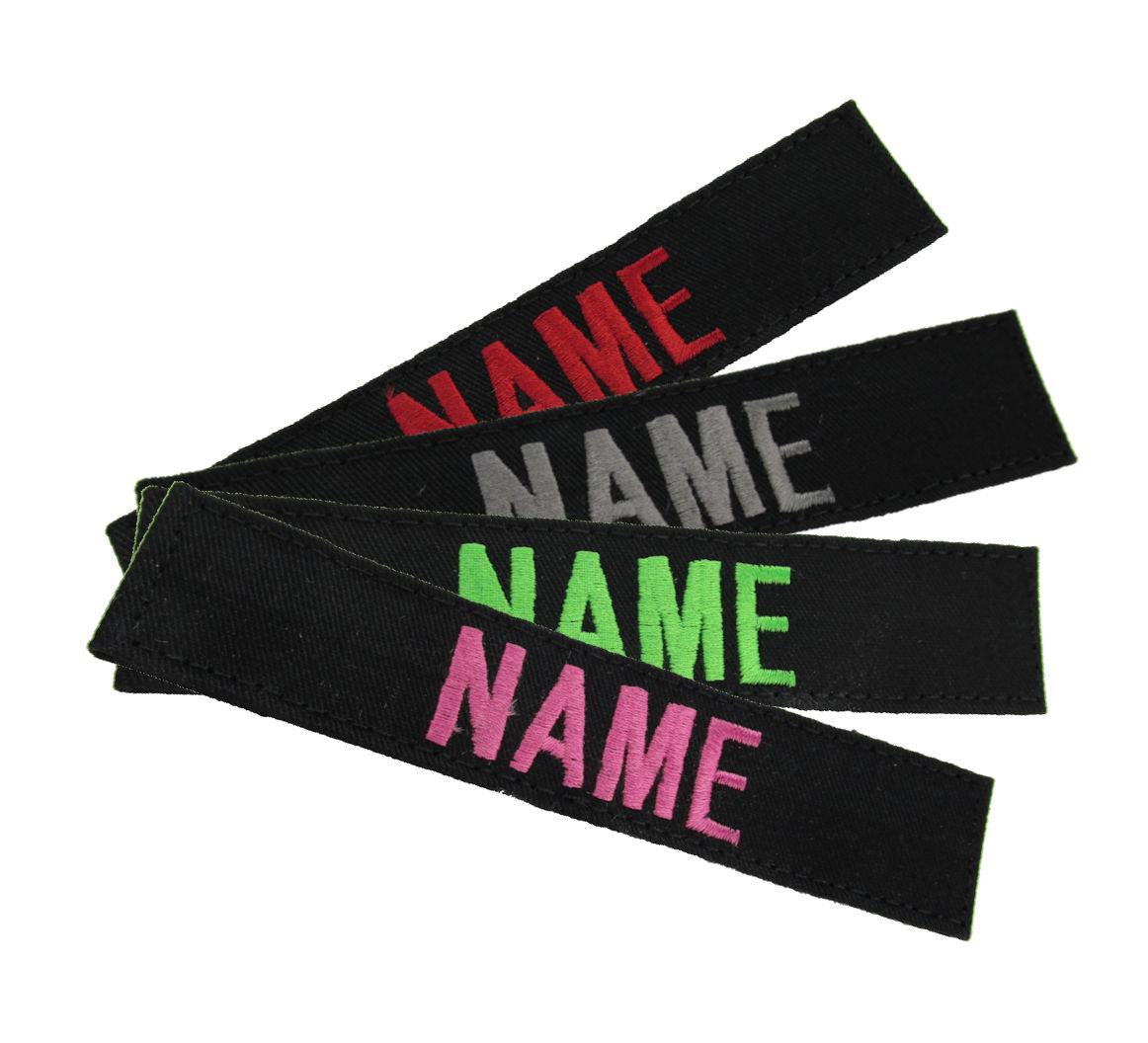 Black Name Tape with Hook Fastener - Fabric Material