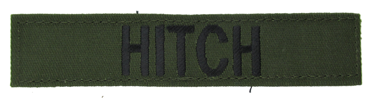 Olive Drab Name Tape with Hook Fastener - Fabric Material