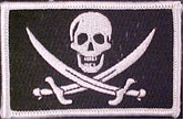 Calico Flag Patch White Black - Choose HOOK or SEW ON Style