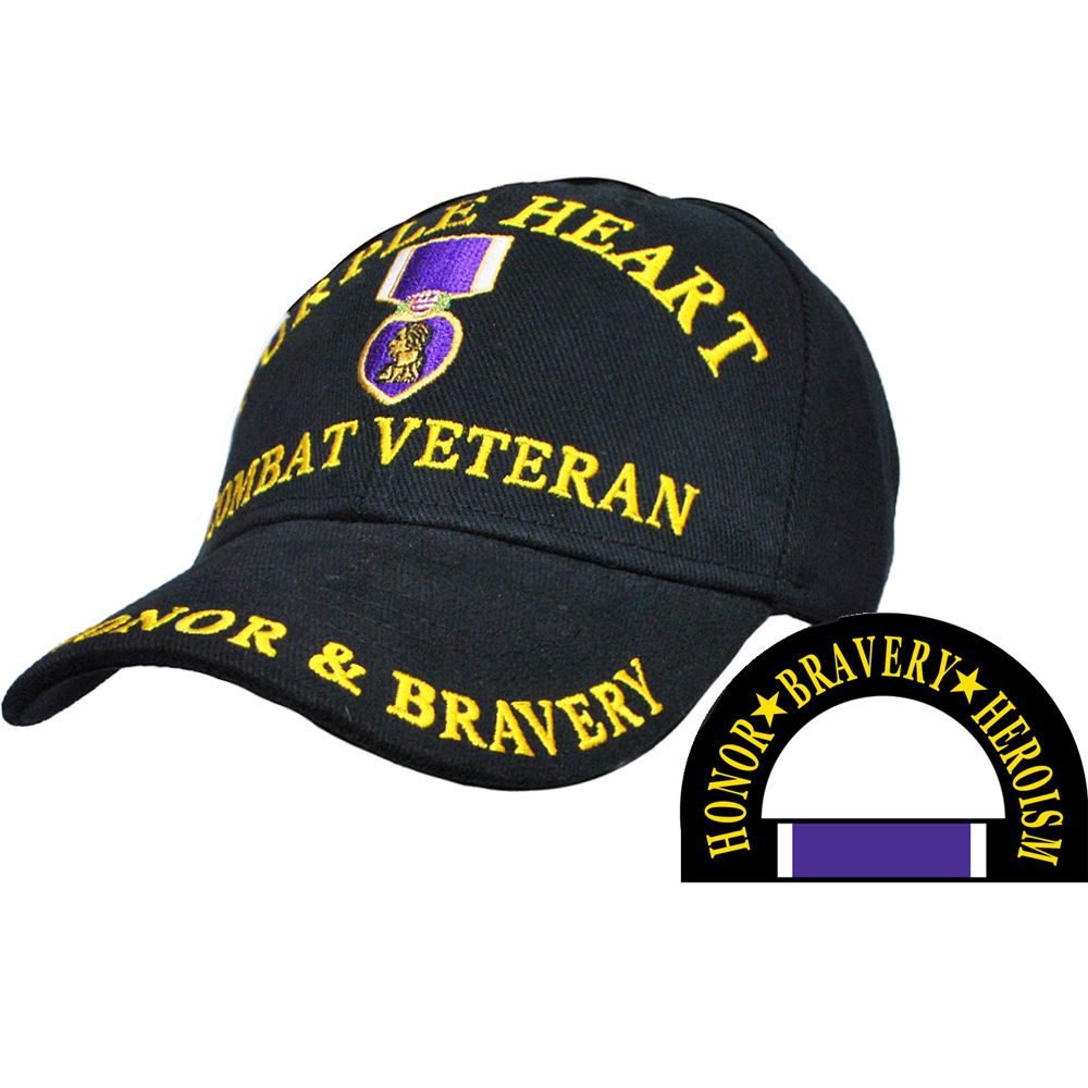 Purple Heart Combat Veteran Ball Cap - Honor & Bravery