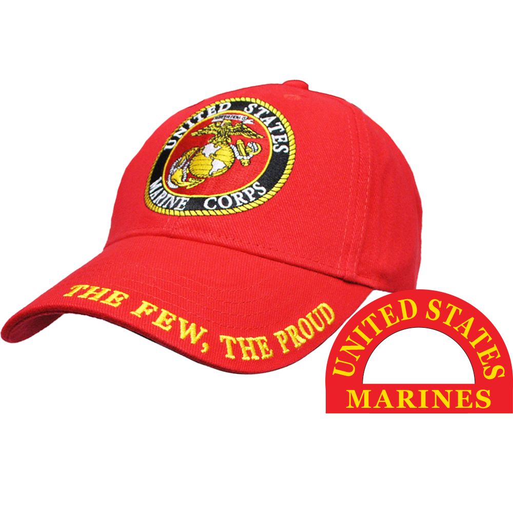 U.S. Marines Logo Ball Cap RED - The Few The Proud