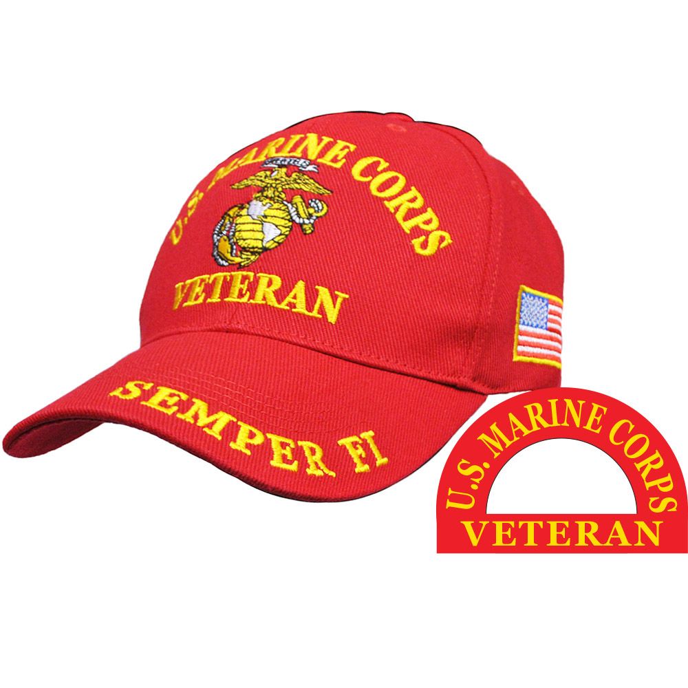 U.S. Marine Corps Veteran Ball Cap RED - Semper Fi