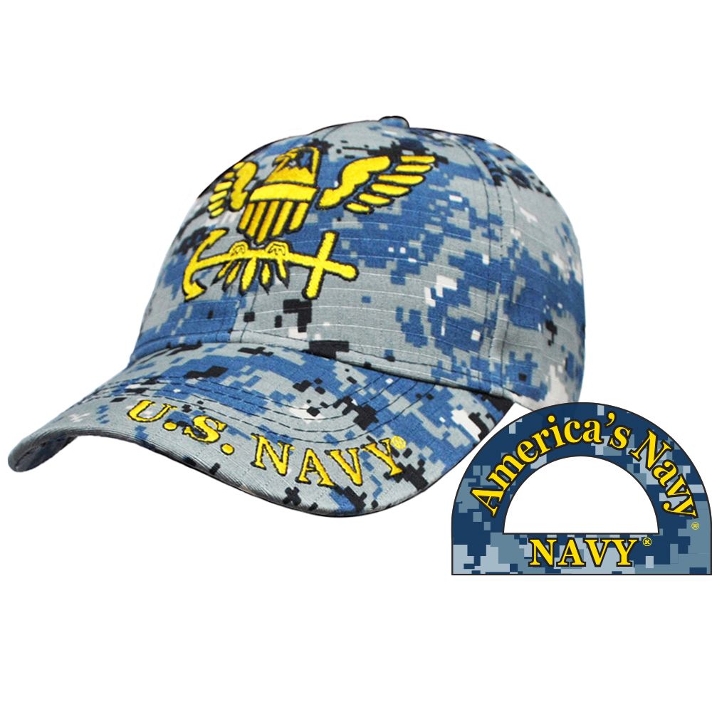 U.S. Navy Eagle Ball Cap - BLUE CAMO