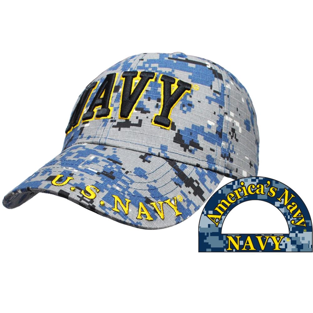 U.S. Navy Letters Ball Cap - BLUE CAMO
