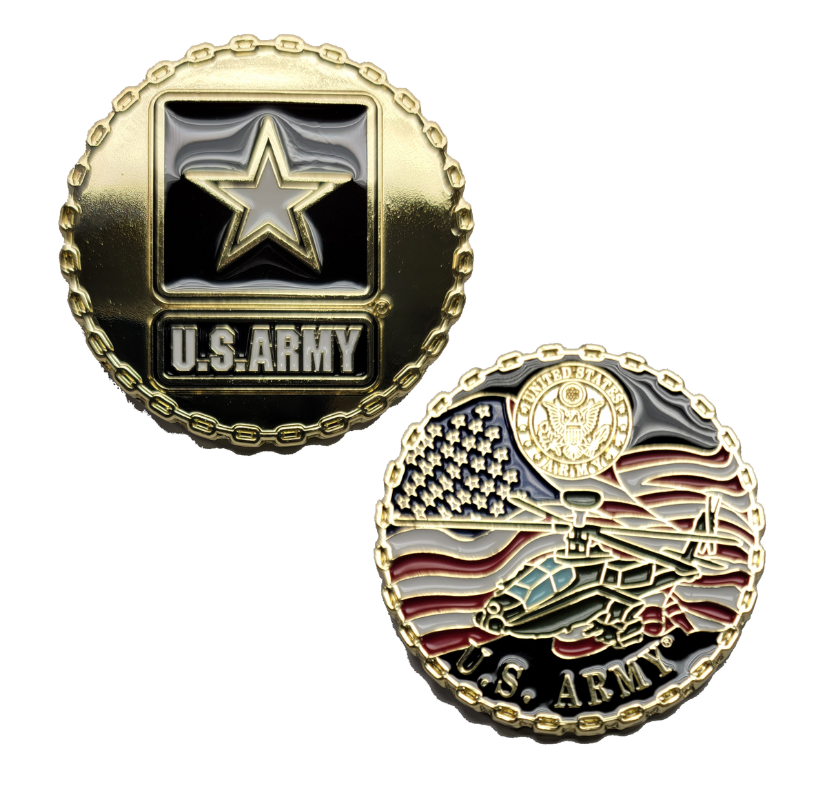 U.S. Army Challenge Coin with Army Star and Helicopter