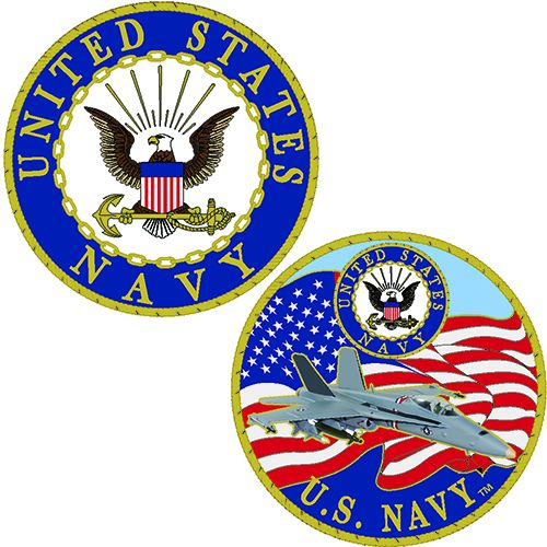 U.S. Navy Challenge Coin - USN Logo with Aircraft