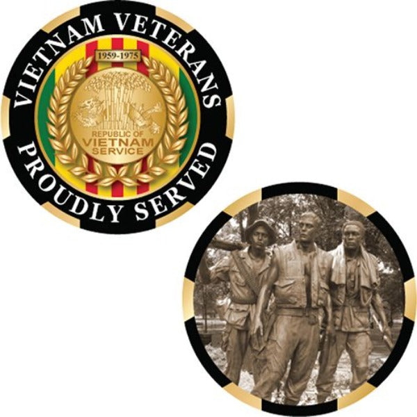 Vietnam Veterans Proudly Served Challenge Coin - Patriotic Collector's Series