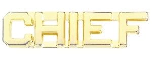 CHIEF Collar Insignia - Choose GOLD or NICKEL - Sold in Pairs