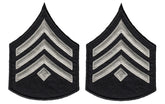 LAPD Sergeant Chevrons with Diamond - Silver/Grey/Black
