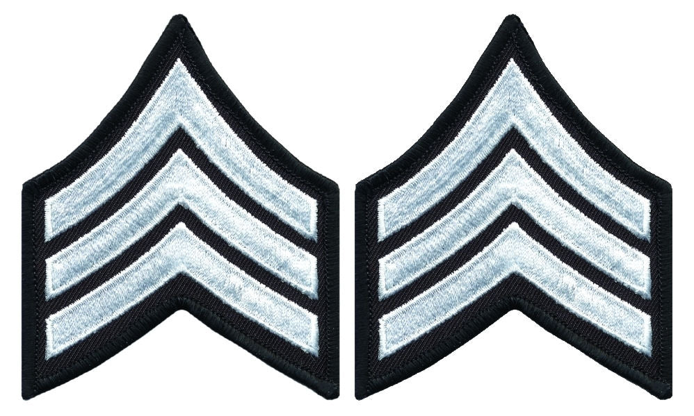 Sergeant Chevrons - White on Black