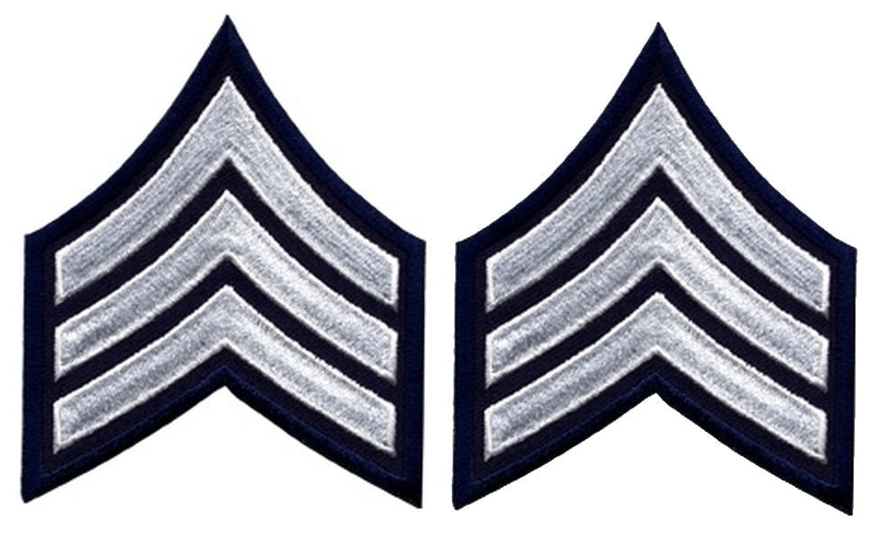 Sergeant Chevrons - White on Navy