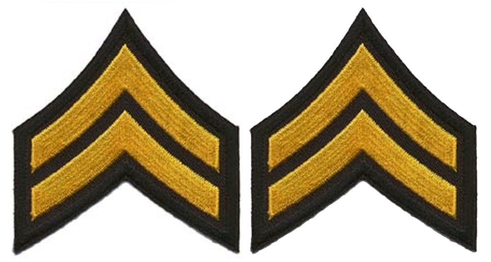 Corporal Chevrons - Summer Gold on Black