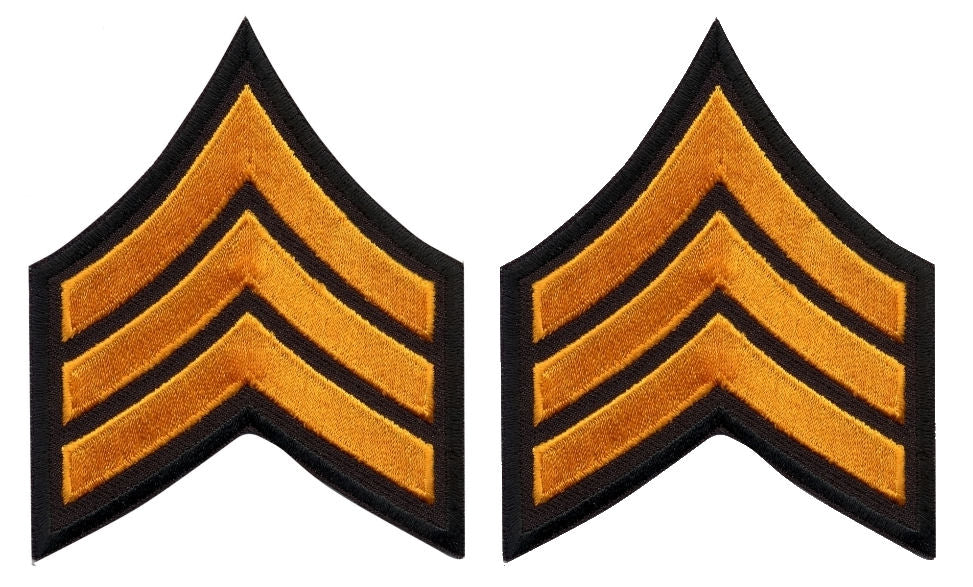 Sergeant Chevrons - Dark Gold on Black