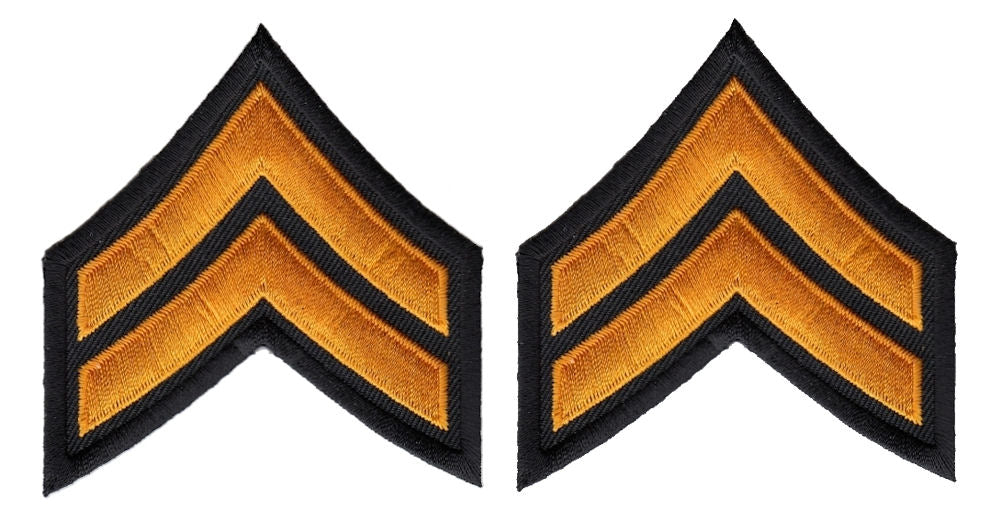 Corporal Chevrons - Dark Gold on Black