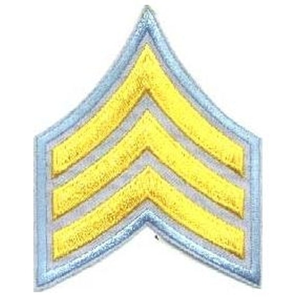 Sergeant Chevrons - Medium Gold on Light Blue
