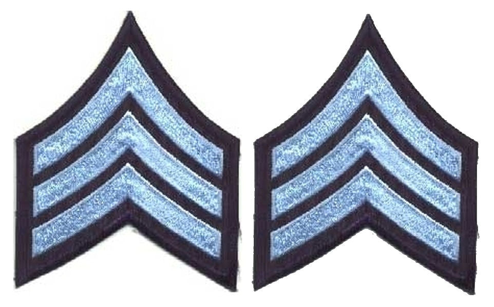 Sergeant Chevrons - Light Blue on Navy