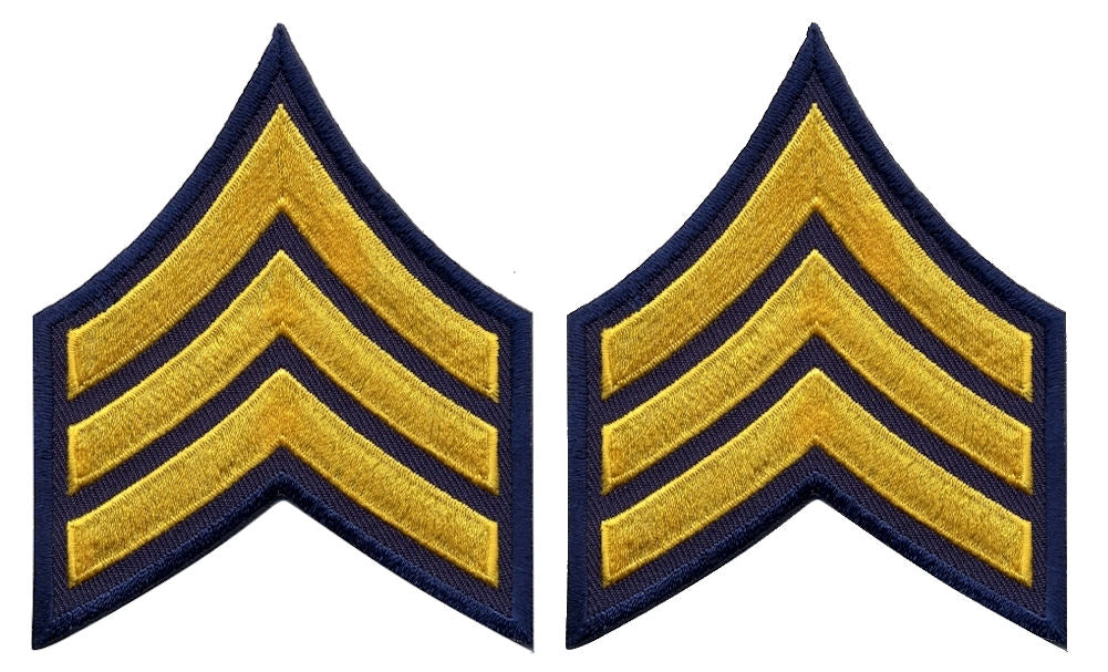 Sergeant Chevrons - Medium Gold on Navy
