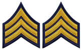 Sergeant Chevrons - Medium Gold on Navy
