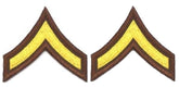 PFC Chevrons - Medium Gold on Brown