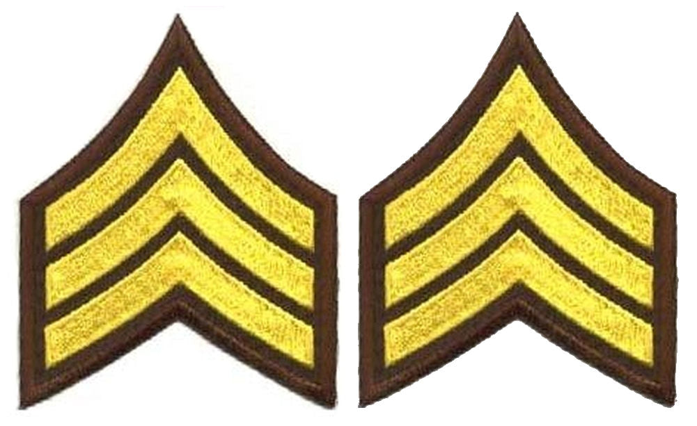 Sergeant Chevrons - Medium Gold on Brown