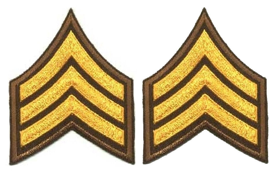 Sergeant Chevrons - Dark Gold on Brown