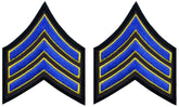 Sergeant Chevrons - Royal with Medium Gold Edge on Black