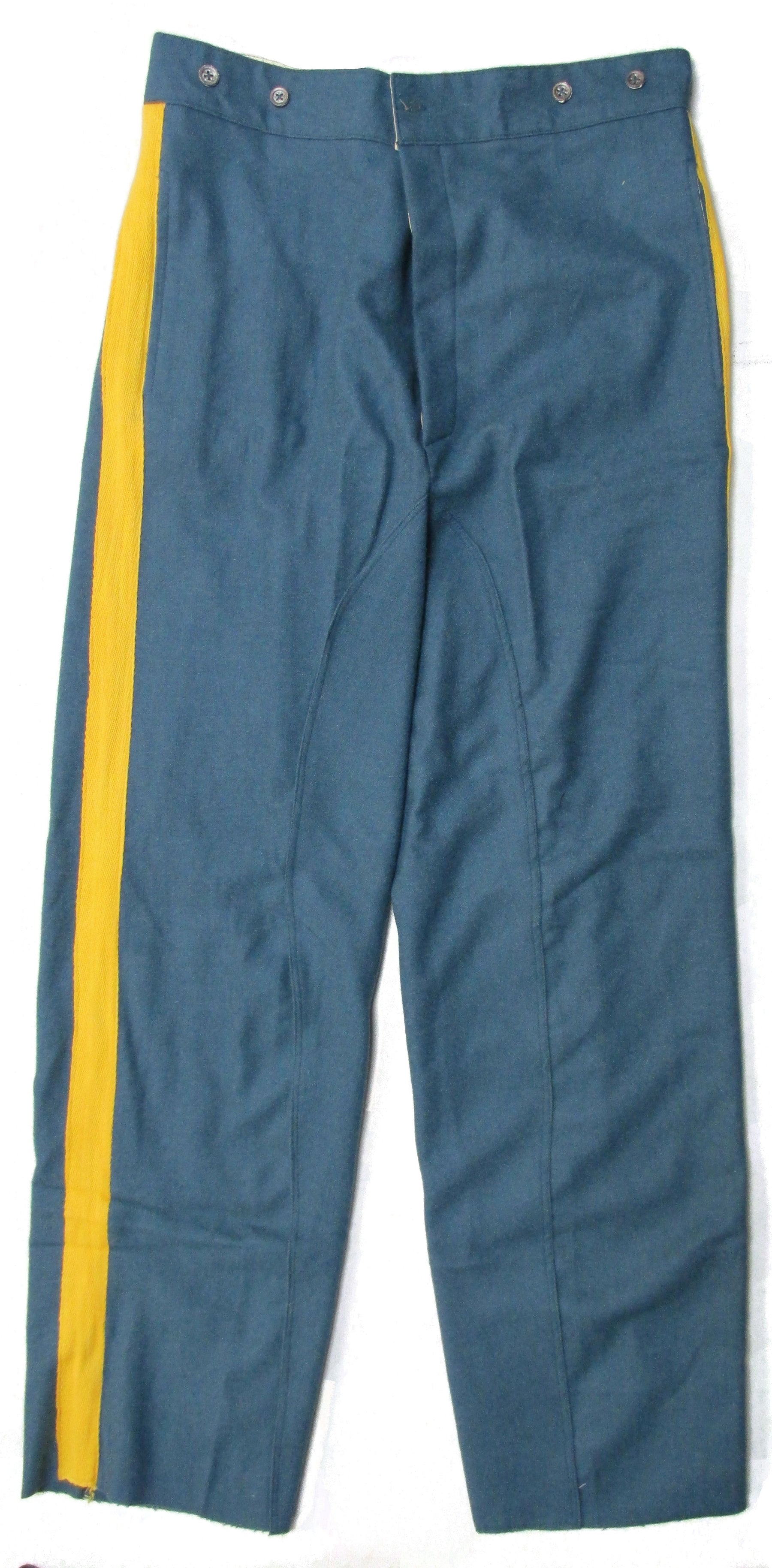 Front U.S. Civil War Mounted Trousers - Sky Blue Yellow Stripe