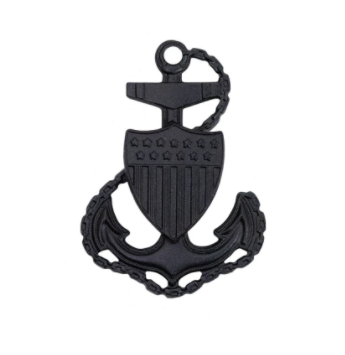 E7 CPO U.S. Coast Guard Cap Device - Black Metal Insignia
