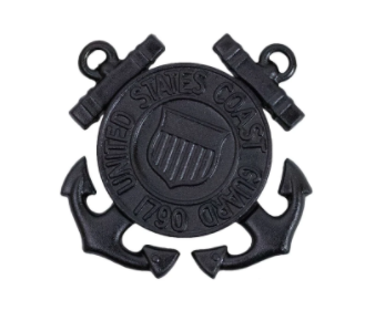 Enlisted U.S. Coast Guard Cap Device - Black Metal Insignia