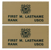 U.S. Coast Guard Leather Flight Badge - TAN - 1 Pair