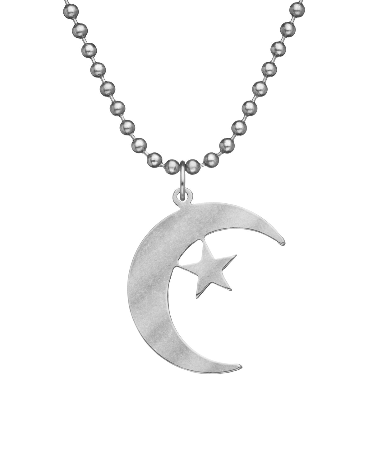 Genuine U.S. Military Issue Crescent & Star Necklace with Dog Tag Chain