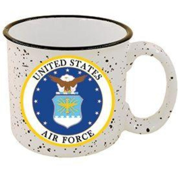 U.S. Air Force Emblem Coffee Cup - 14oz Stone Speckled Camper Mug