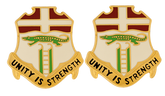 6th Infantry Unit Crest DUI - 1 PAIR - UNITY IS STRENGTH