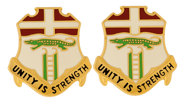 6th Infantry Unit Crest DUI - 1 PAIR - UNITY IS STRENGTH