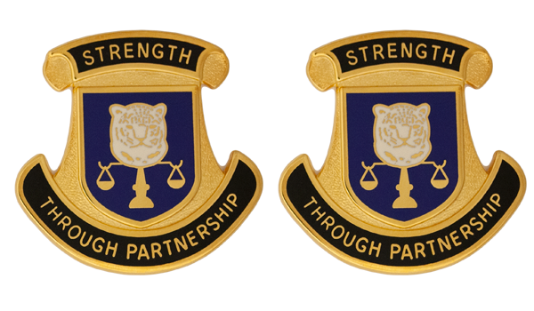 Combined Security Transition Command Afghanistan Unit Crest DUI - 1 PAIR - STRENGTH THROUGH PARTNERSHIP