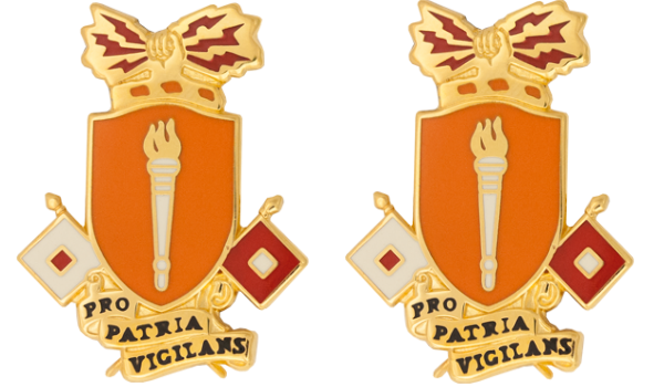 Signal School Unit Crest DUI - 1 Pair - PRO PATRIA VIGILANS