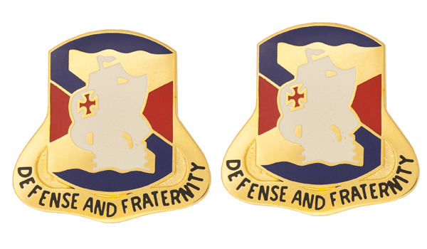 South U.S. Army Unit Crest DUI - 1 PAIR - DEFENSE AND FRATERNITY