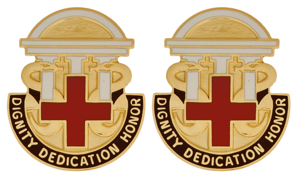Dwight D Eisenhower Army Medical Center Unit Crest - Pair - DIGNITY DEDICATION HONOR