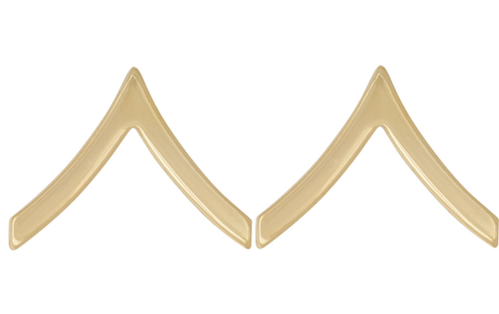 Gold Army Metal Pin on Rank - E-2 Private