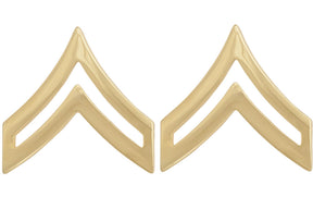 Gold Army Metal Pin on Rank - E-4 Corporal