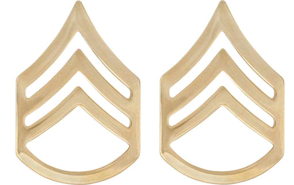 Gold Army Metal Pin on Rank - E-6 Staff Sergeant