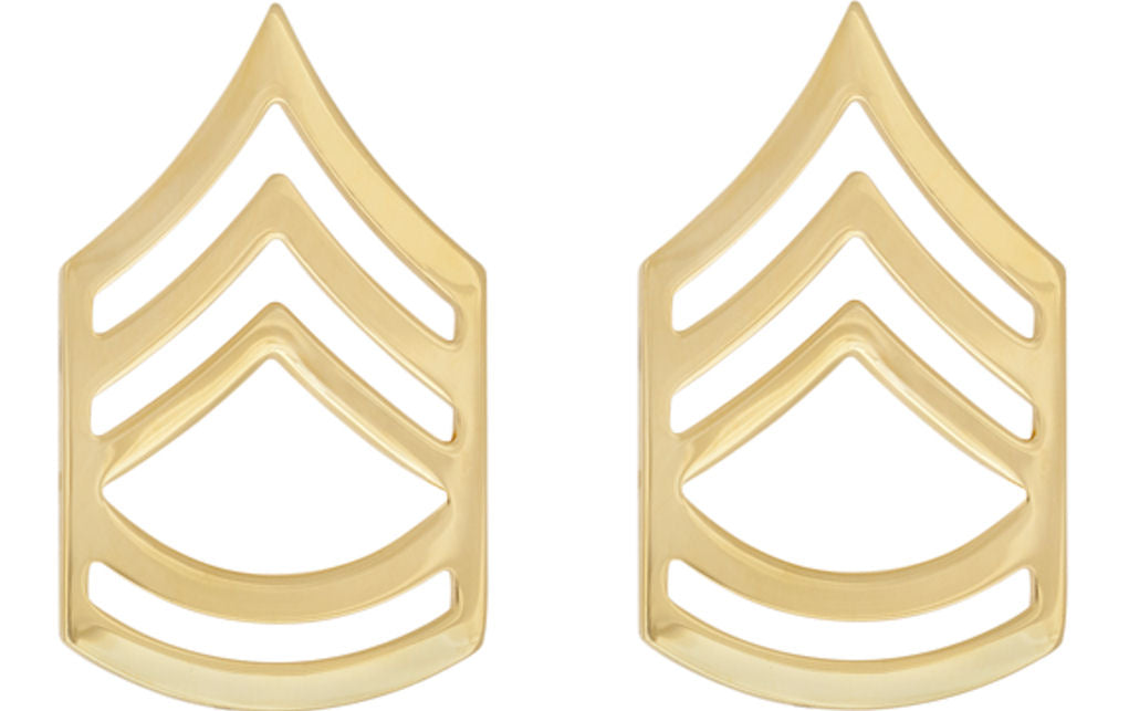 Gold Army Metal Pin on Rank - E-7 Sergeant First Class