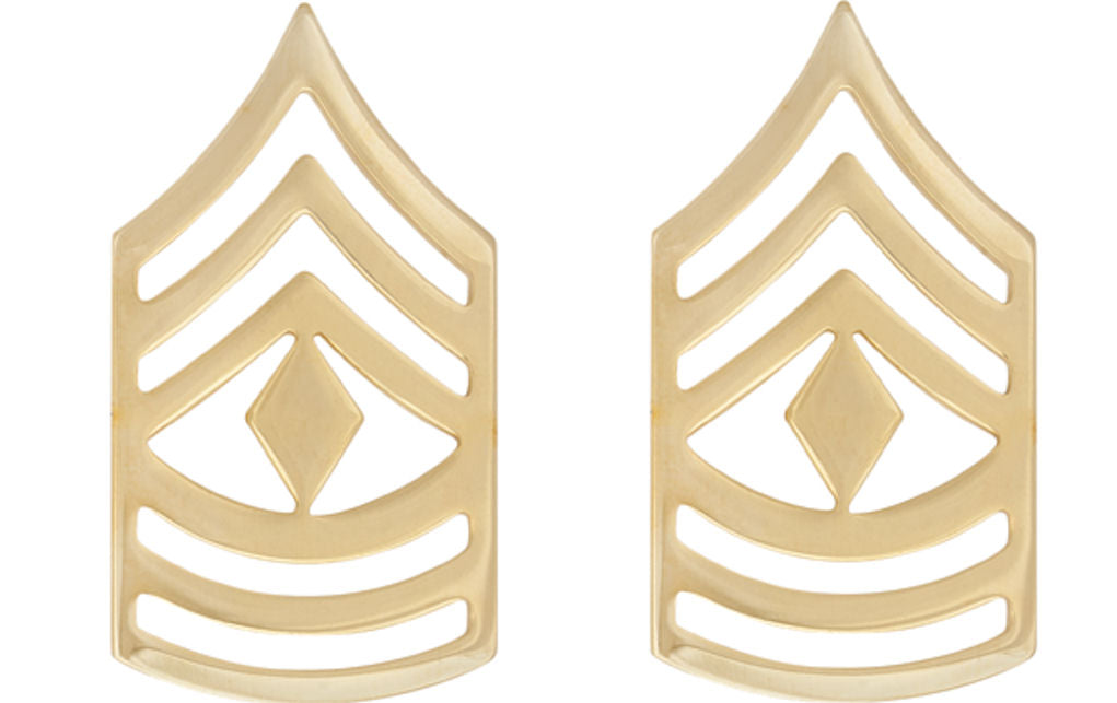 Gold Army Metal Pin on Rank - E-8 1st Sergeant