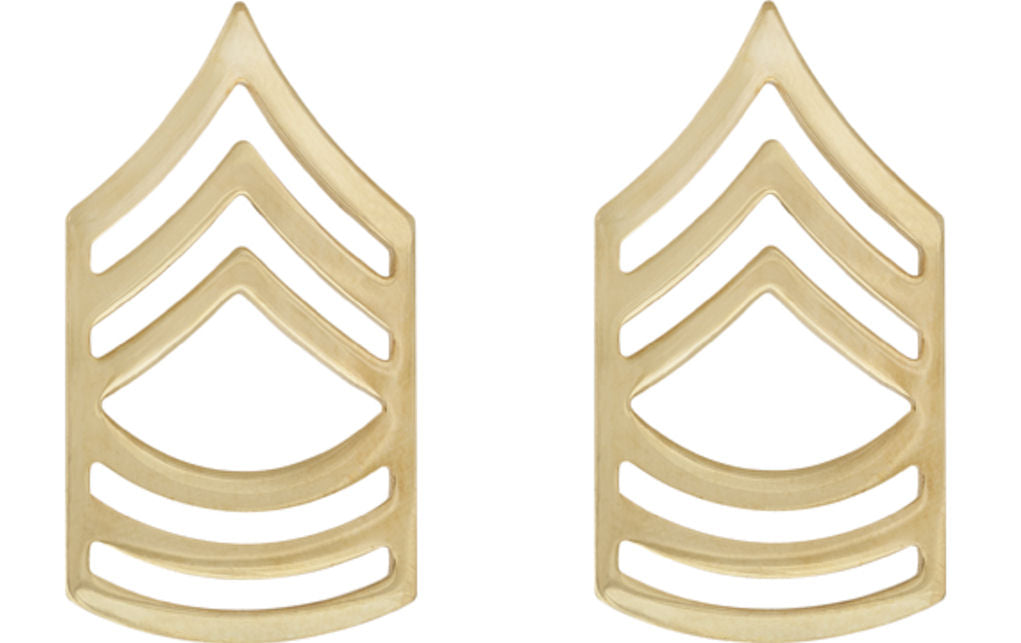 Gold Army Metal Pin on Rank - E-8 Master Sergeant
