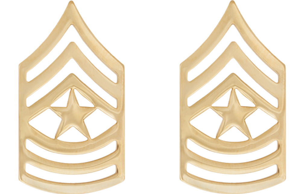 Gold Army Metal Pin on Rank - E-9 Sergeant Major