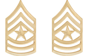 Gold Army Metal Pin on Rank - E-9 Sergeant Major