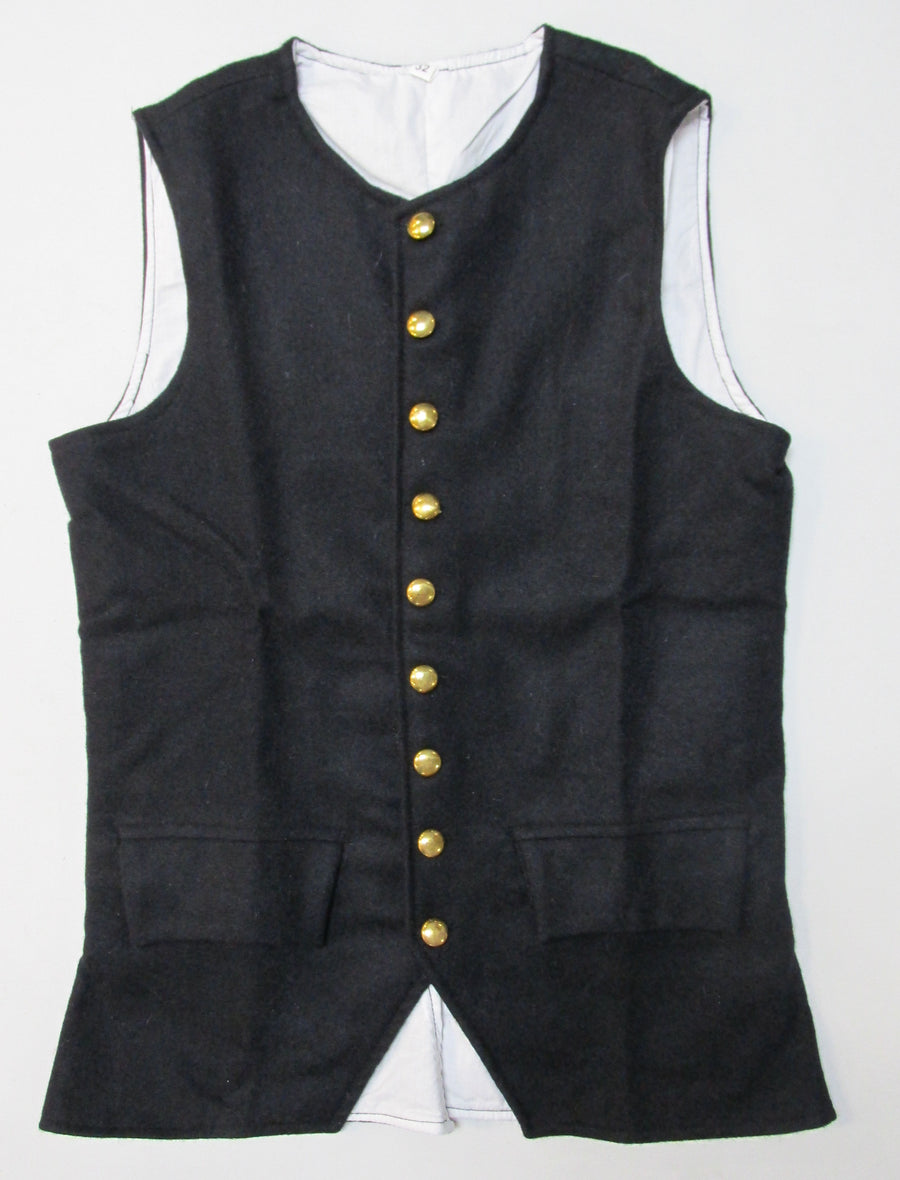 Revolutionary War Era Waist Coat - Wool with Brass Buttons