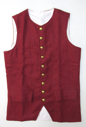 Revolutionary War Era Waist Coat - Wool with Brass Buttons